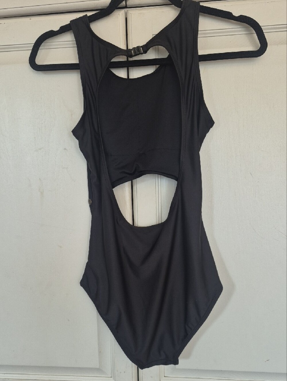 Black Cutout One-Piece Swimsuit - Classic Tank Style - Picture 4 of 4